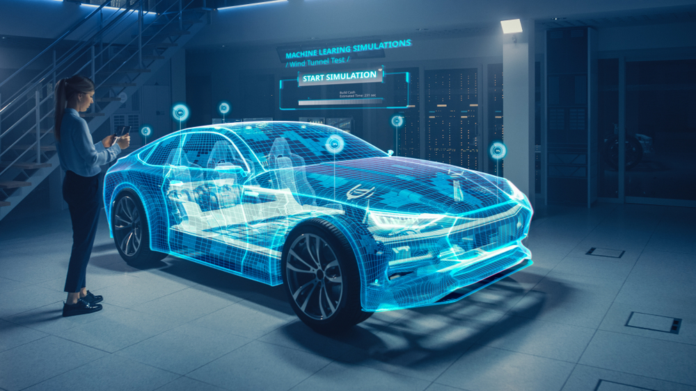 engineer is checking application through machine learning in auto sector