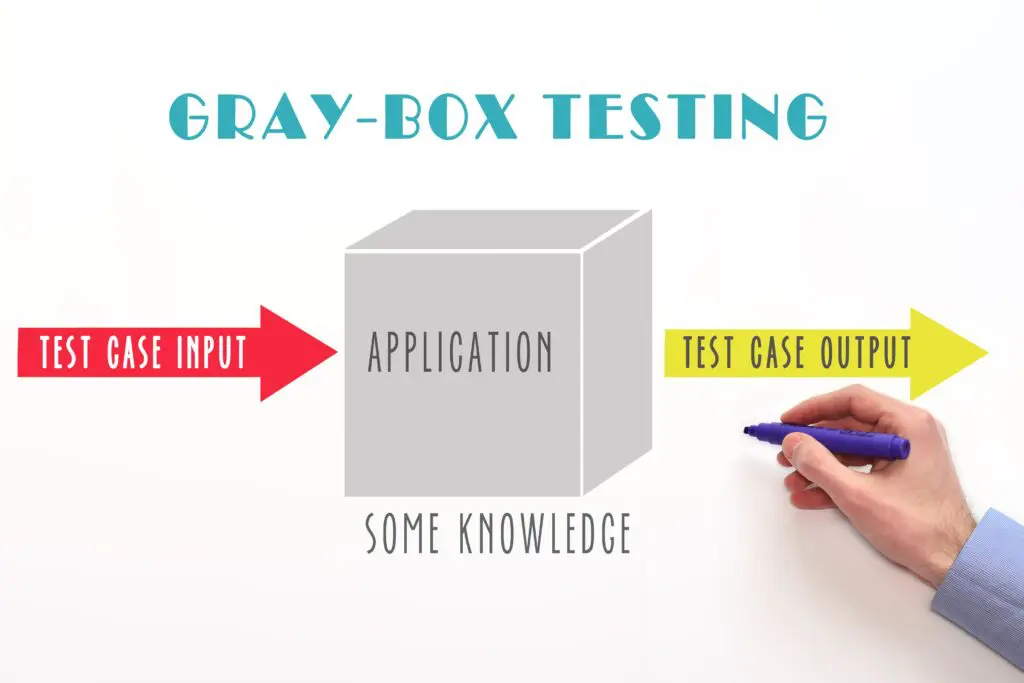 An illustration of gray box testing in software testing and quality assurance.